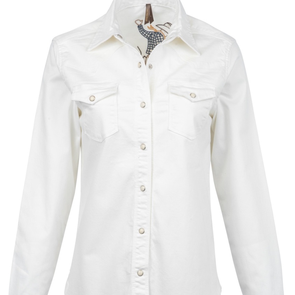 NWT Stetson Denim Bronc Embroidered Boyfriend Fit Shirt - Picture 2 of 5